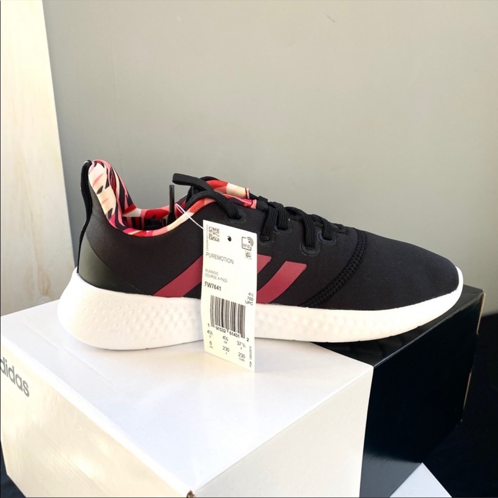 NWT In Box Adidas Puremotion sneakers black pink - Picture 2 of 11